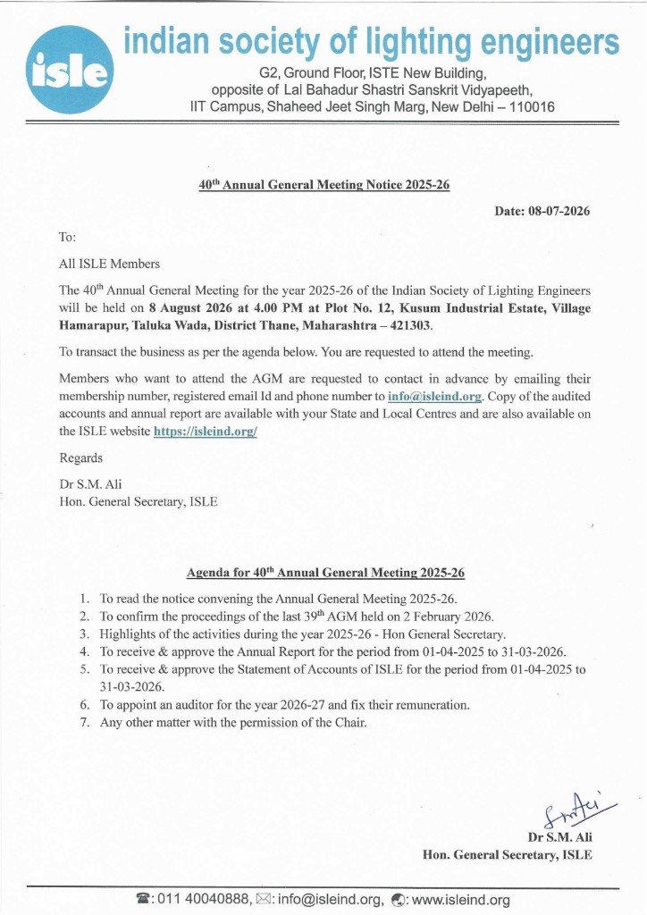 40th Annual General Meeting Notice 2025-26